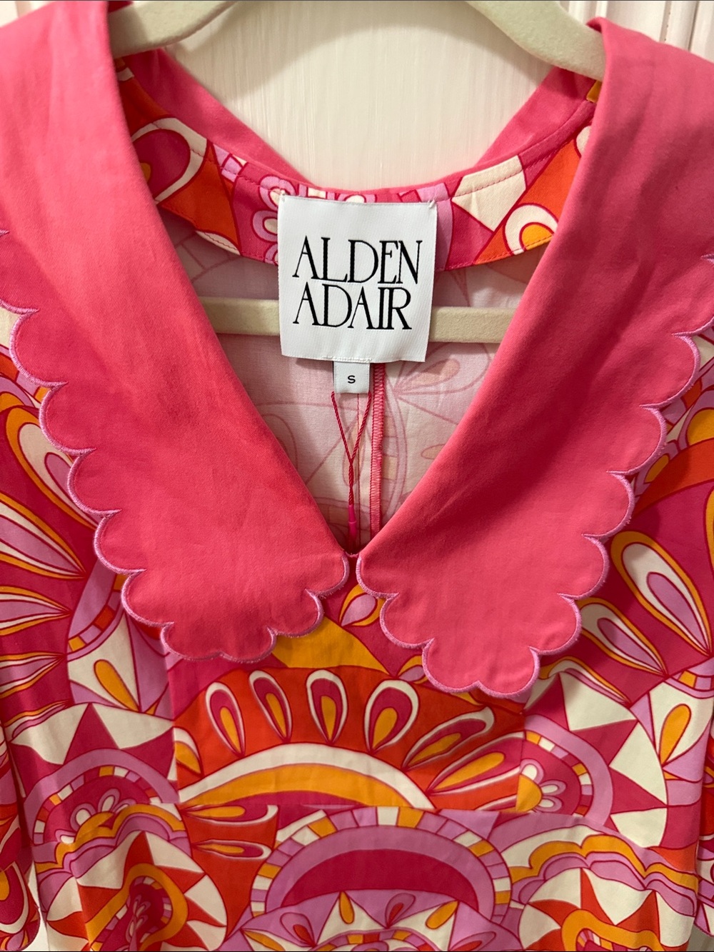 ALDEN ADAIR piper dress groovy baby S small pink NWT ruffle tiered - Picture 9 of 13